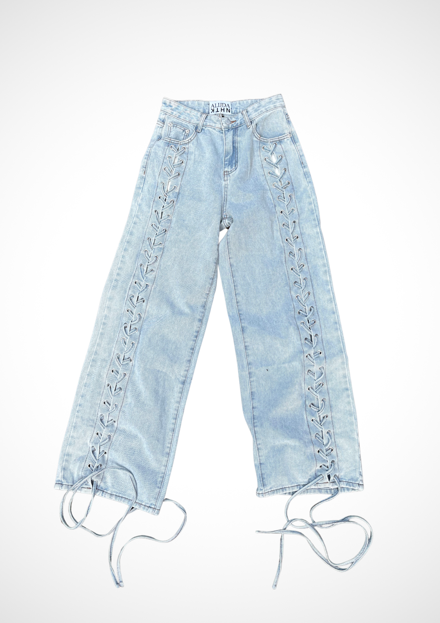 ALIJDA X NHTK Laced Moto Jeans – Light Edition
