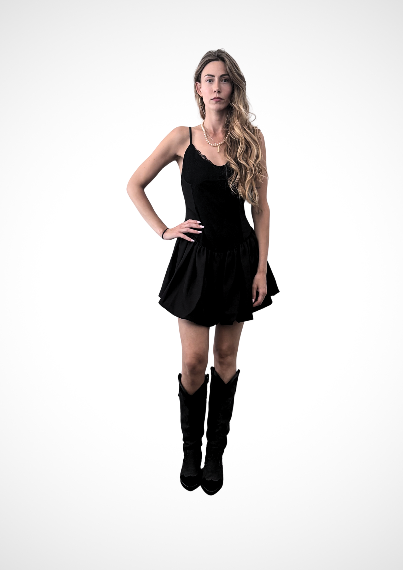 ALIJDA X NHTK Light Strappy Dress - Black