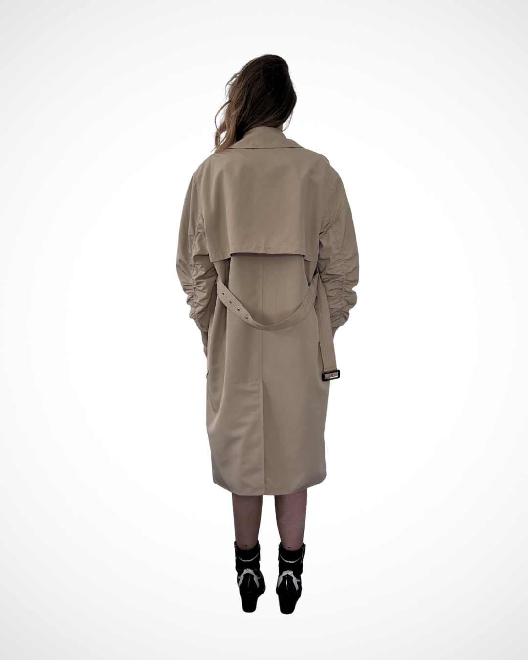ALIJDA X NHTK Beige Trenchcoat with Bomber-Inspired Upper