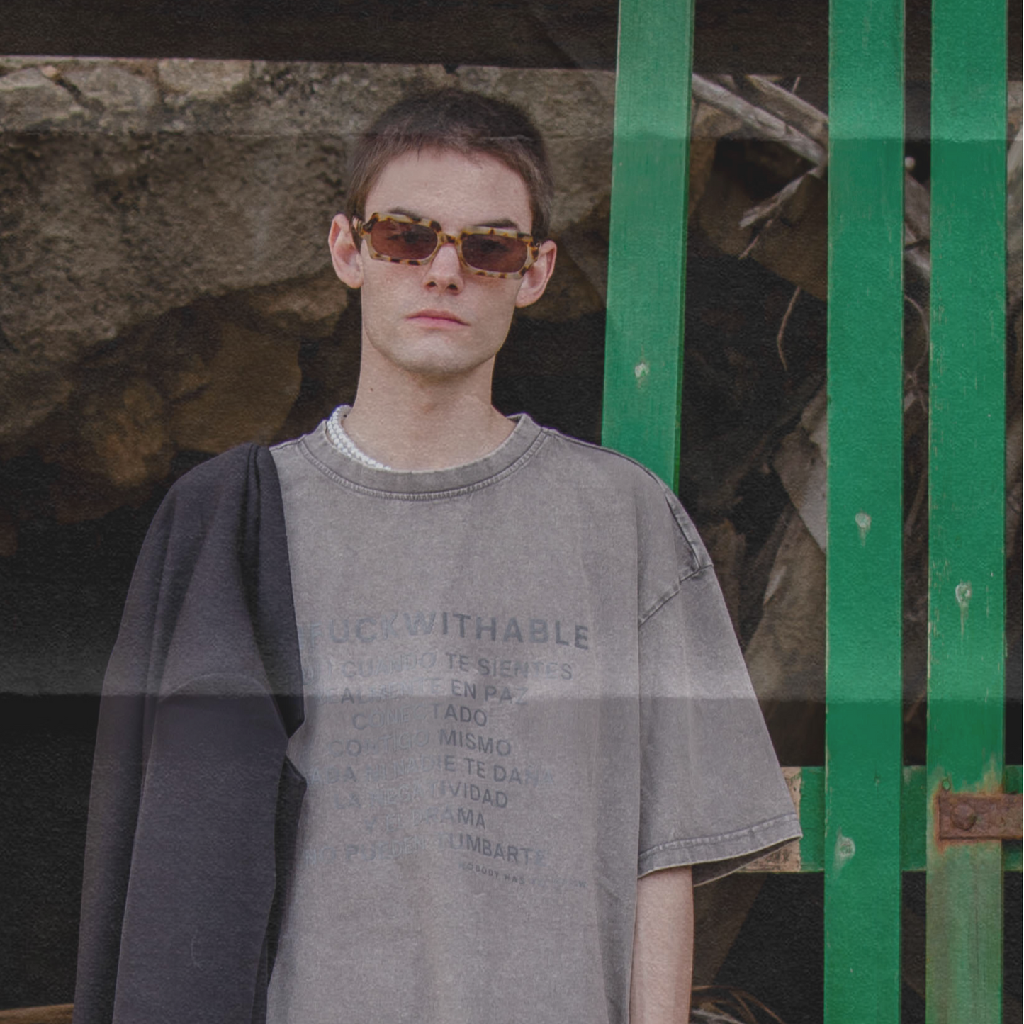 Oversized acid T-shirt grey