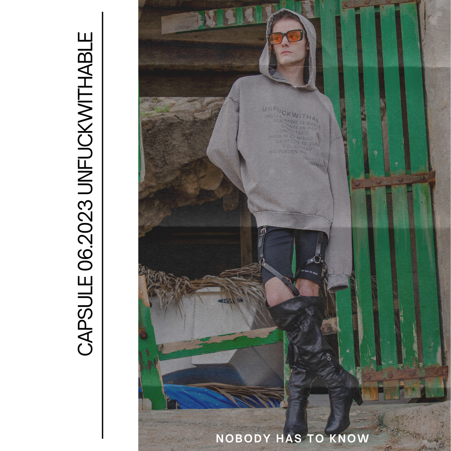 Hooded sweater acid grey