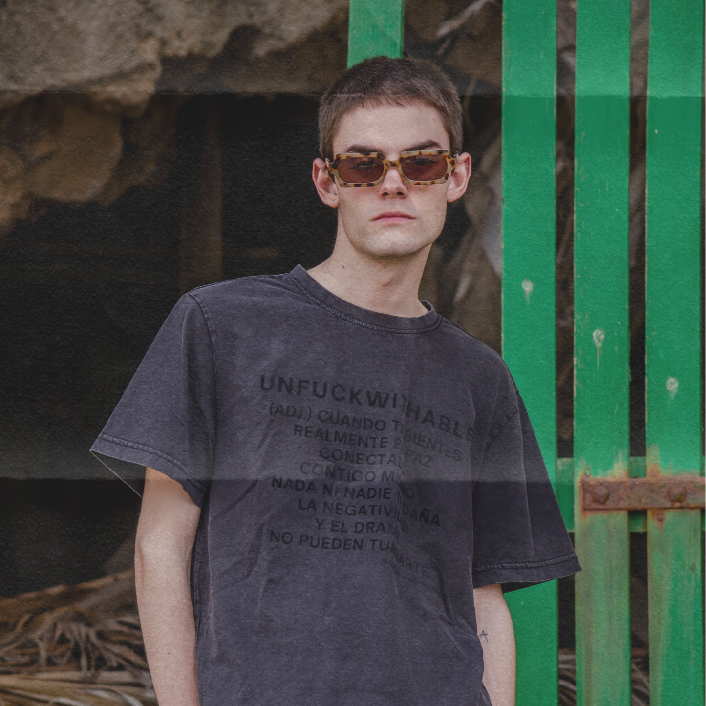 Oversized acid T-shirt black