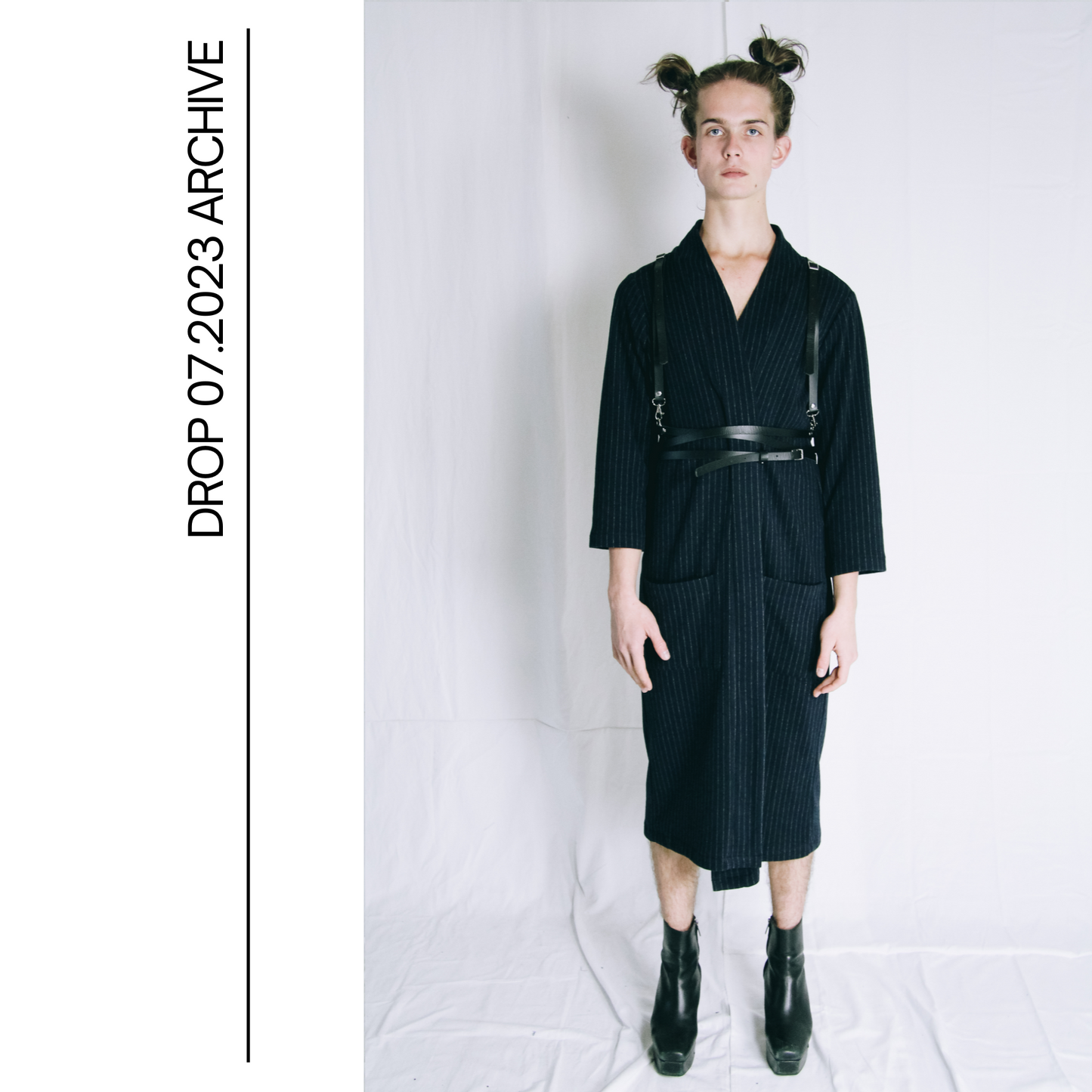 Oversized coat navy pinstripe