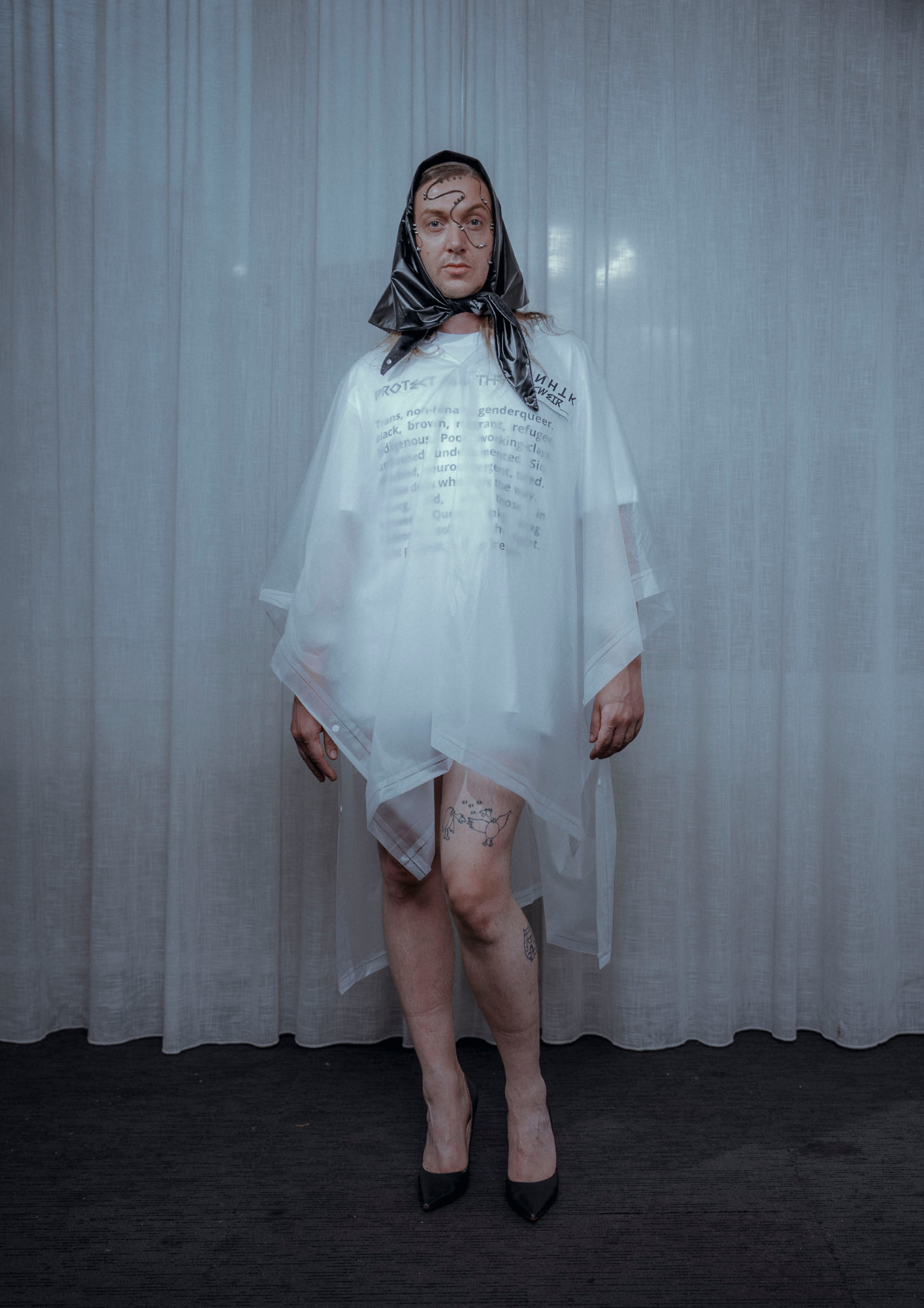 White Transparent Poncho