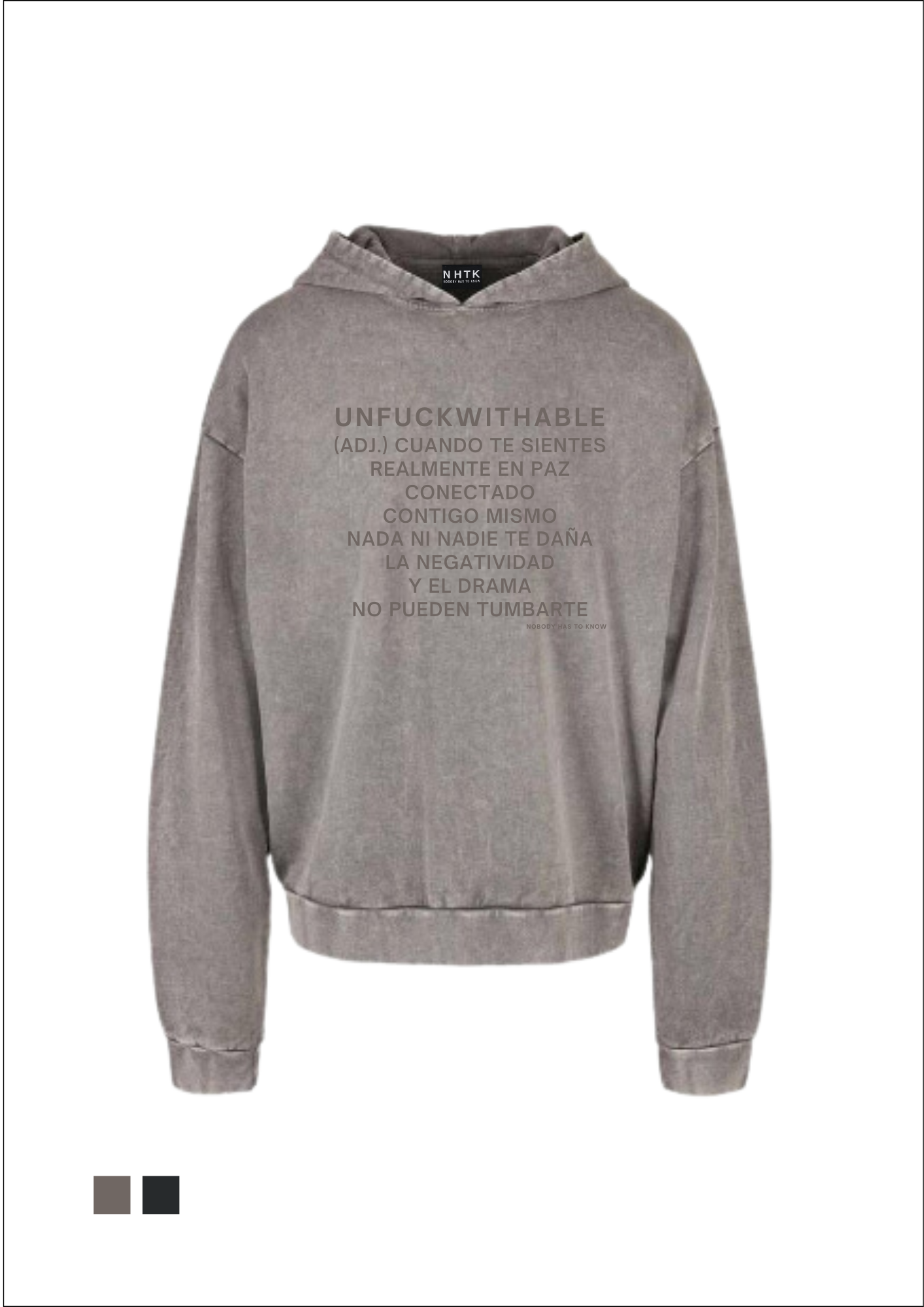 Unfuckwithable (S) hoodie -  acid grey
