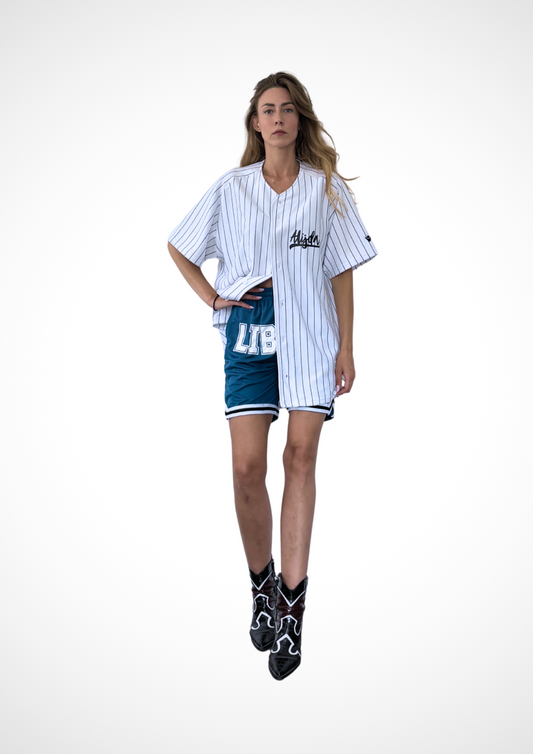 ALIJDA X NHTK Pinstripe Baseball Shirt