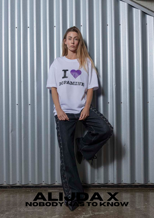 ALIJDA X NHTK "I LOVE DOPAMINE" Tee White