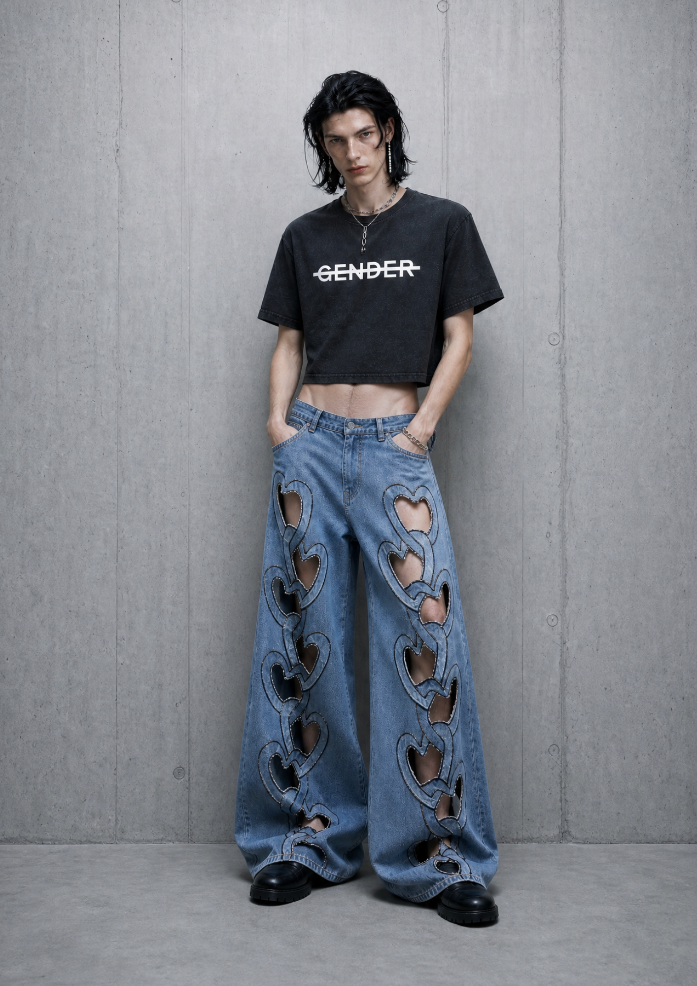 NO GENDER cropped top vintage wash