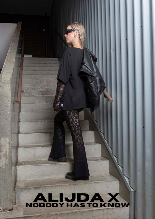 ALIJDA X NHTK Lace-Sleeved T-Shirt