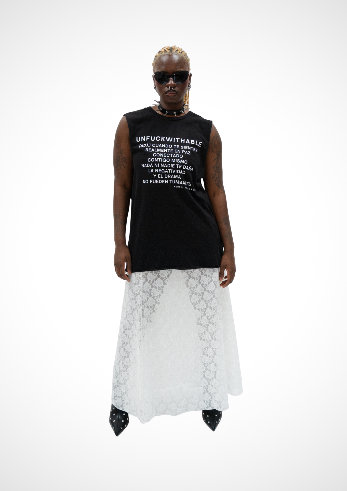 Long White Lace Skirt