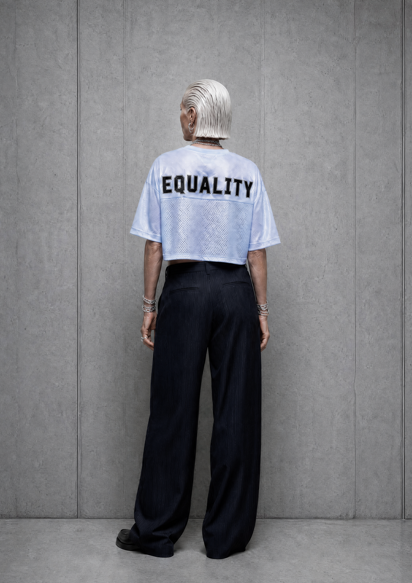Cropped Football jersey EQUALITY white