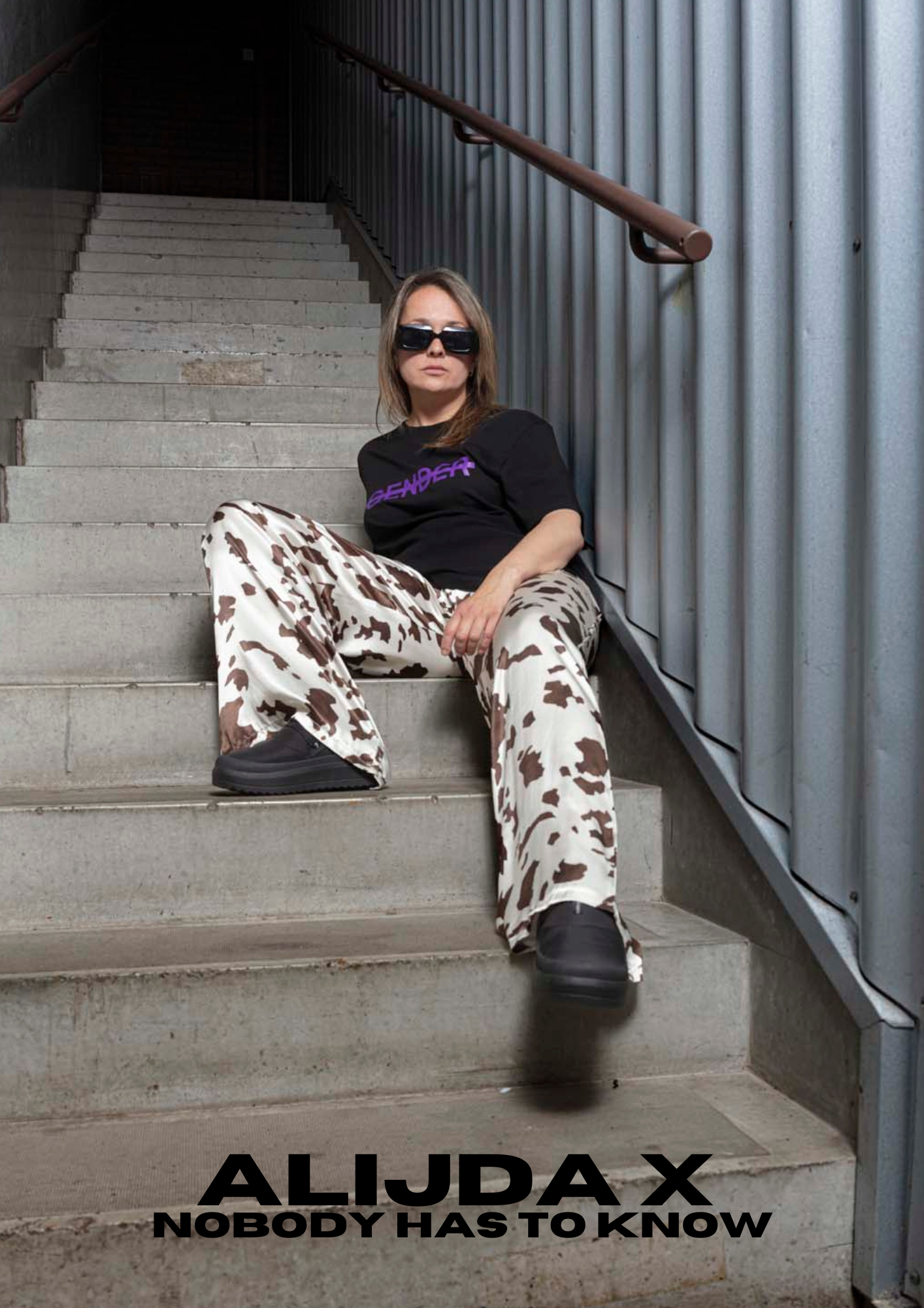 ALIJDA X NHTK Cow Print Satin Pants