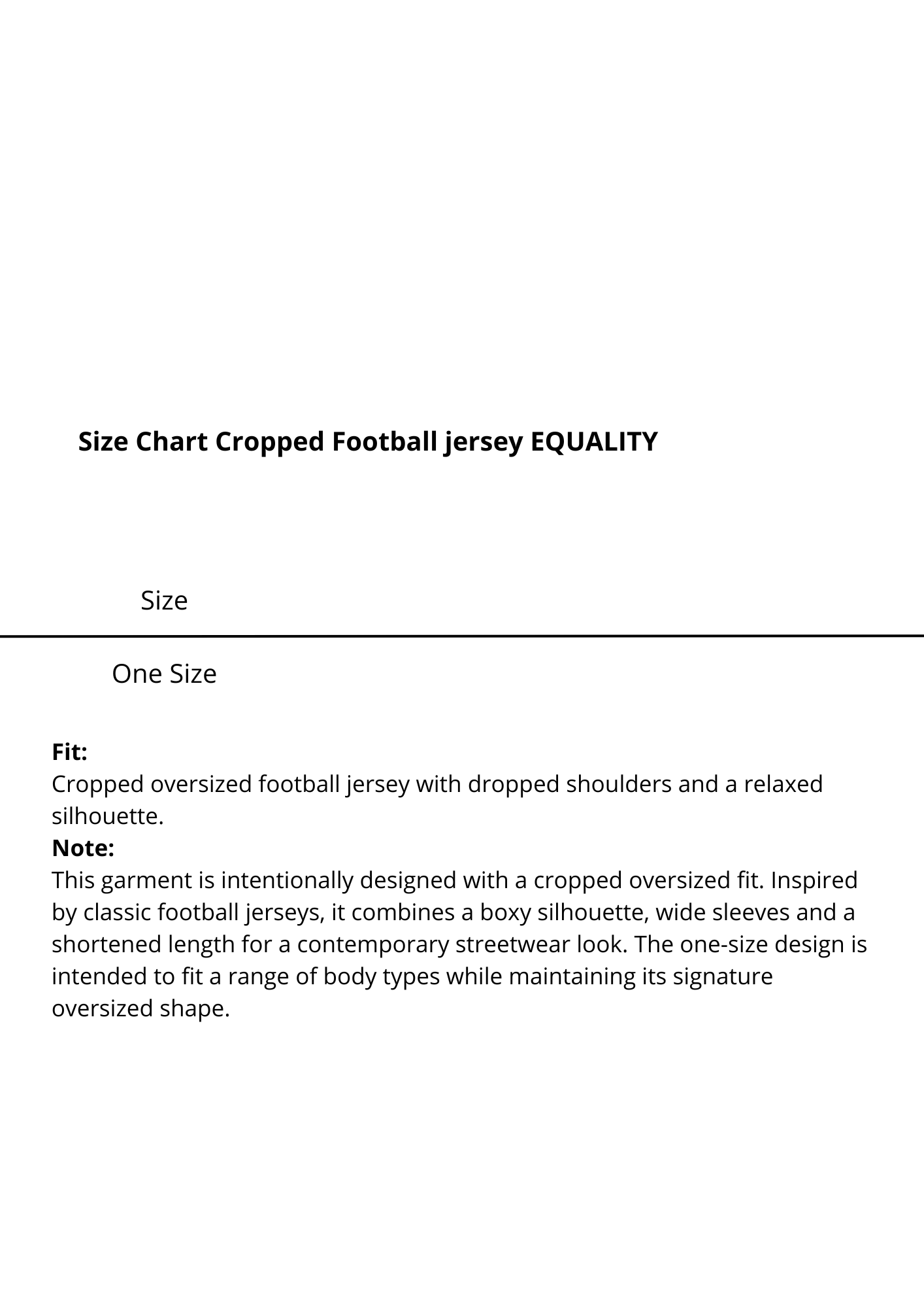 Cropped Football jersey EQUALITY white